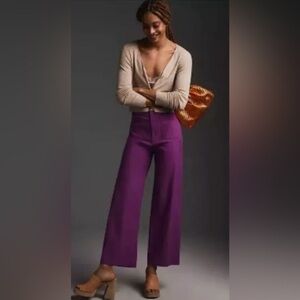 Anthropologie Maeve Collette Cropped Wide Leg Pant- New with tags